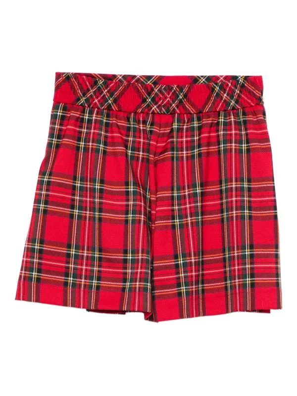 Monnalisa Pleated Plaid Shorts Red FARFETCH PH