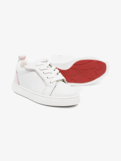 Christian Louboutin Kids 레더 패널 레이스업 스니커즈