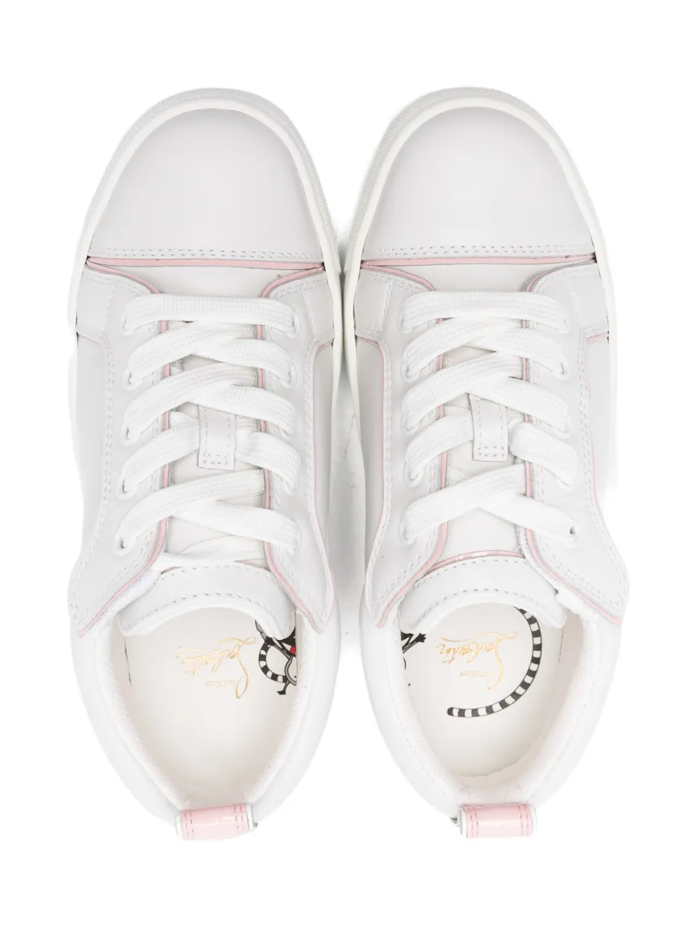 Christian Louboutin Kids leather panelled lace-up sneakers White