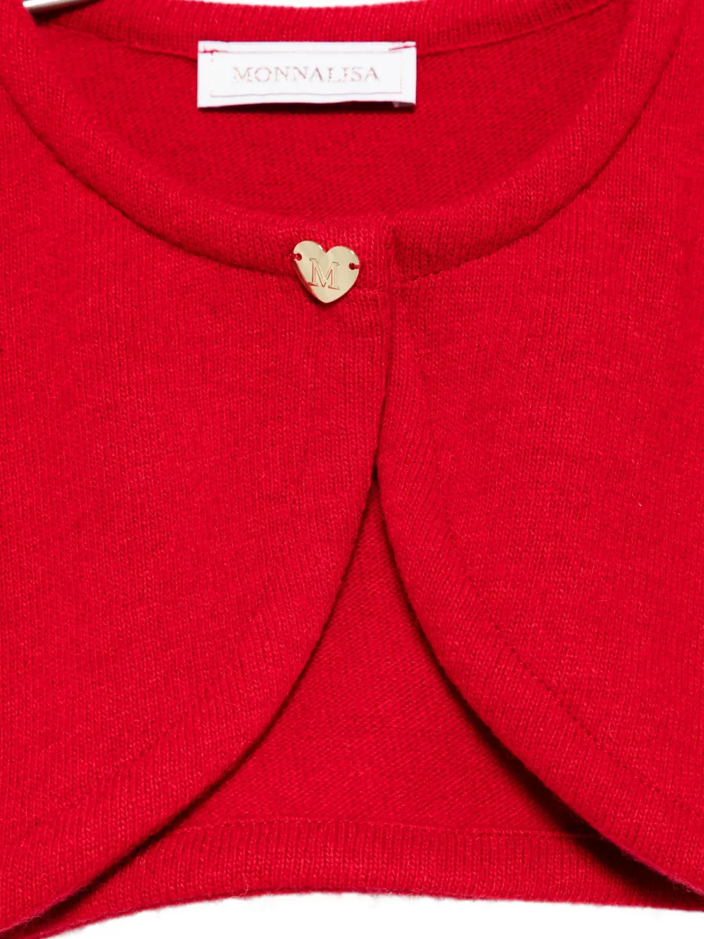 Monnalisa heart-embellished bolero cardigan Rood