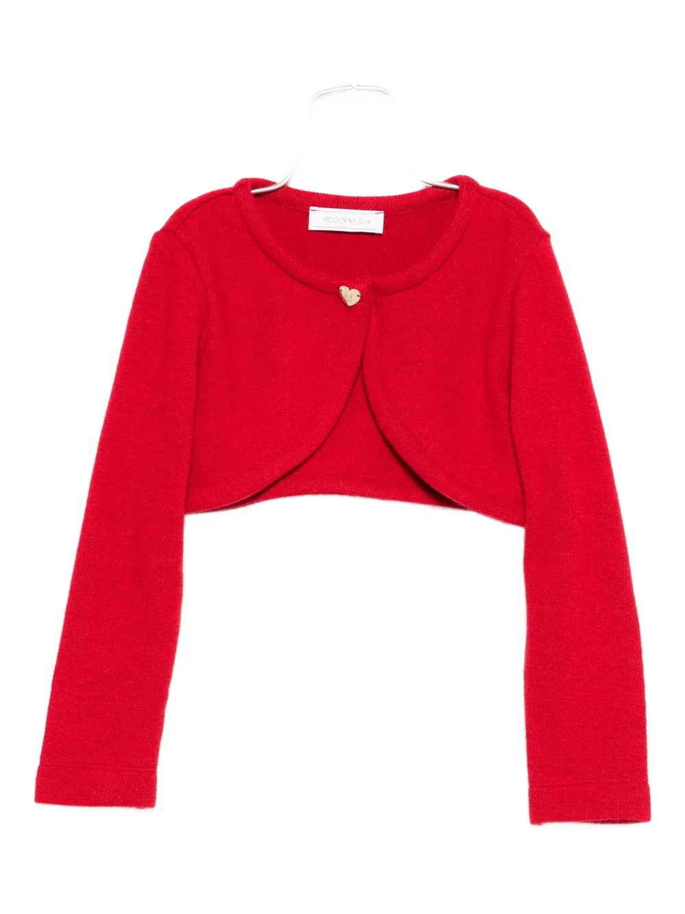 Monnalisa heart-embellished bolero cardigan Rood