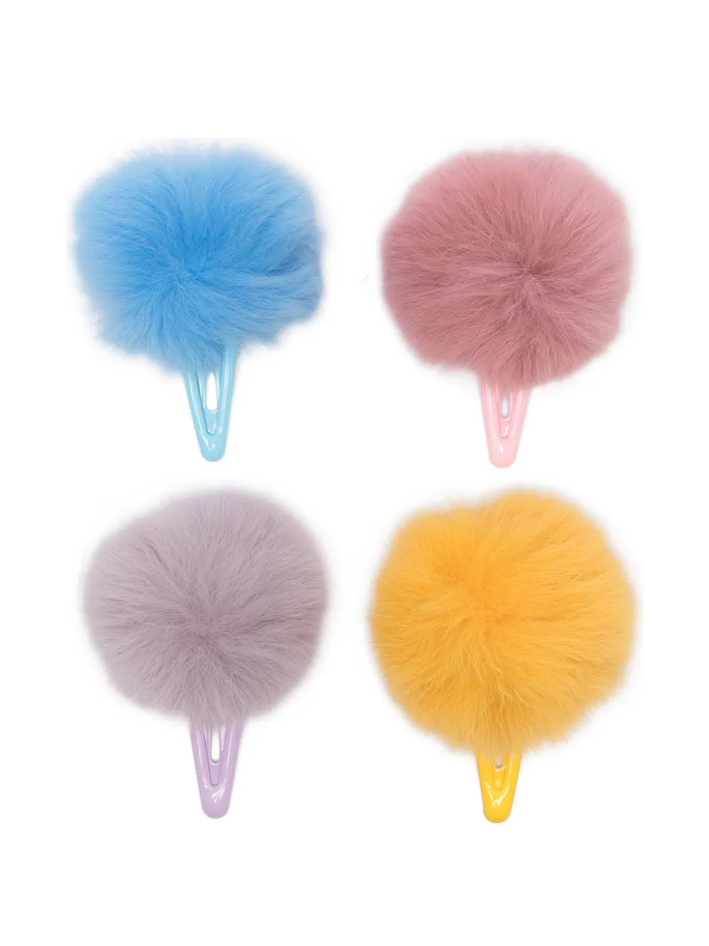 Monnalisa Vier haarspelden met pompon Blauw