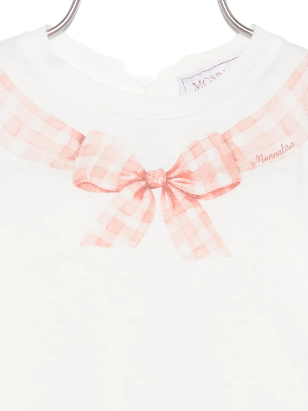 Monnalisa gingham-bow top Wit