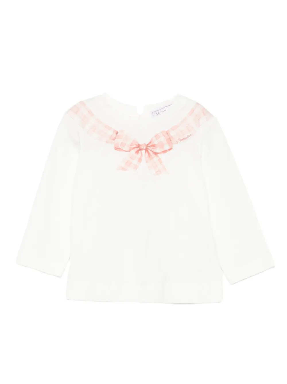 Monnalisa gingham-bow top Wit