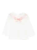 Monnalisa gingham-bow top - White