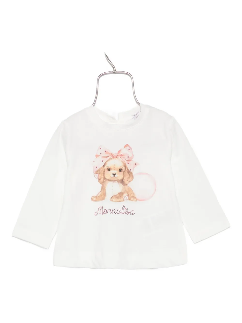 Monnalisa puppy-bow top - Bianco