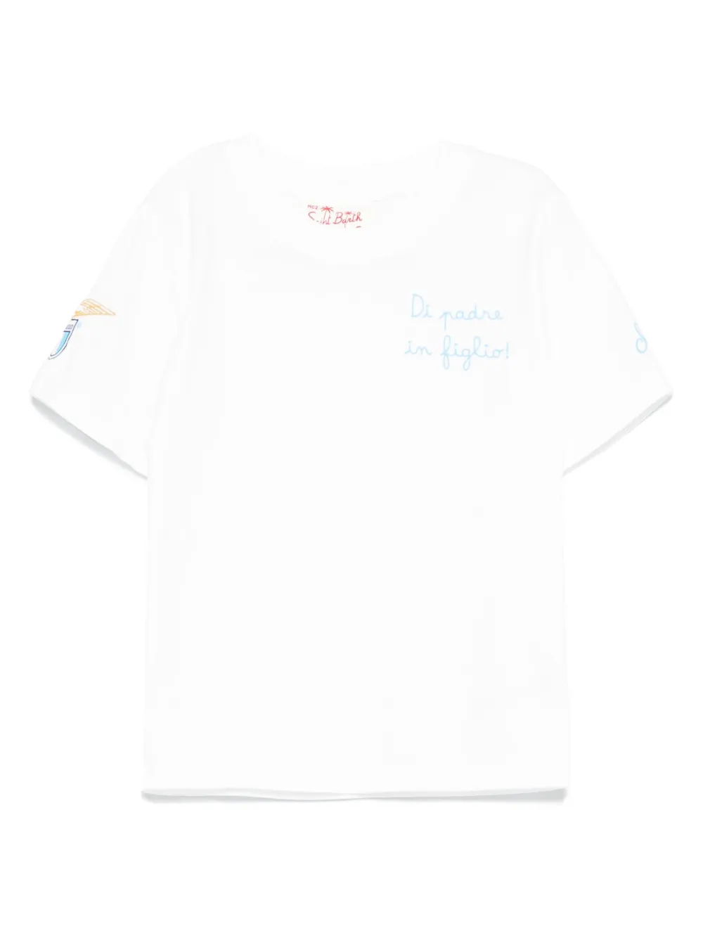 MC2 Saint Barth Kids Katoenen T-shirt met geborduurd detail Wit