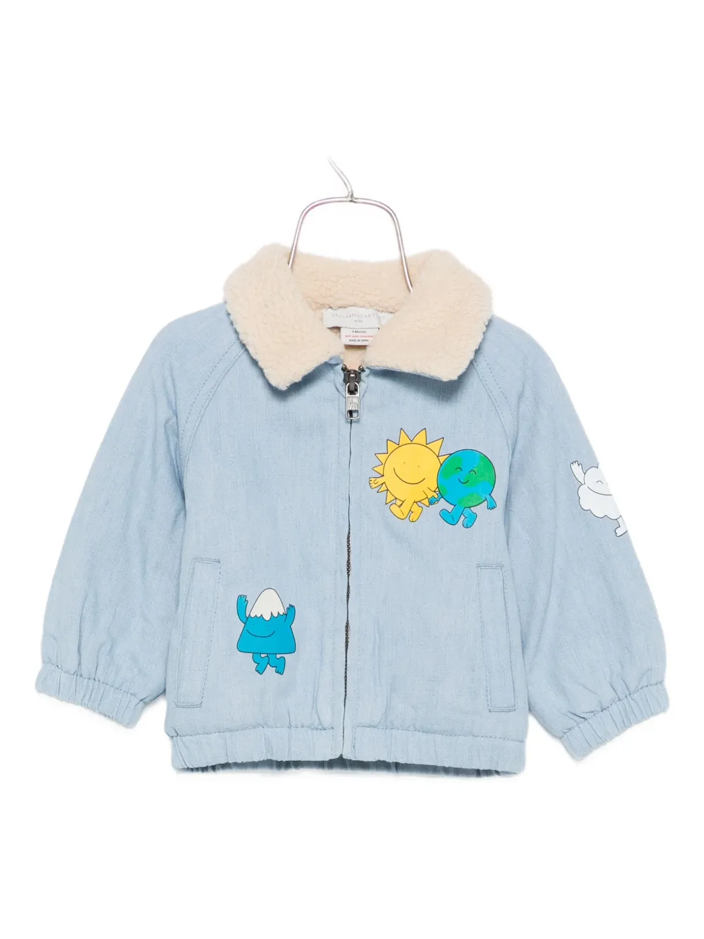 Stella McCartney Kids cartoon-patch denim jacket Blauw