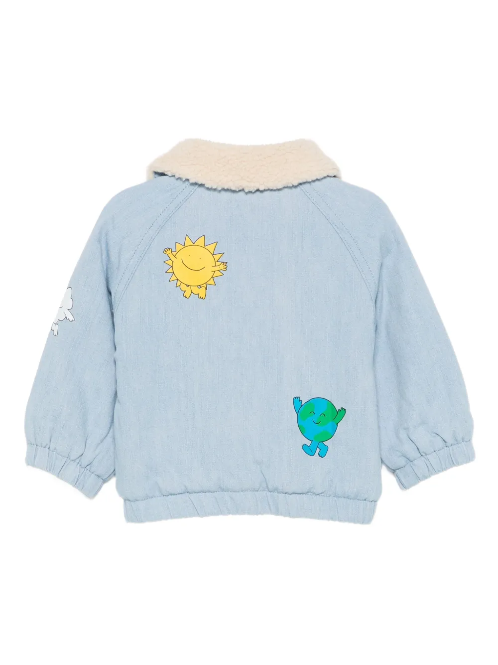 Stella McCartney Kids cartoon-patch denim jacket Blauw