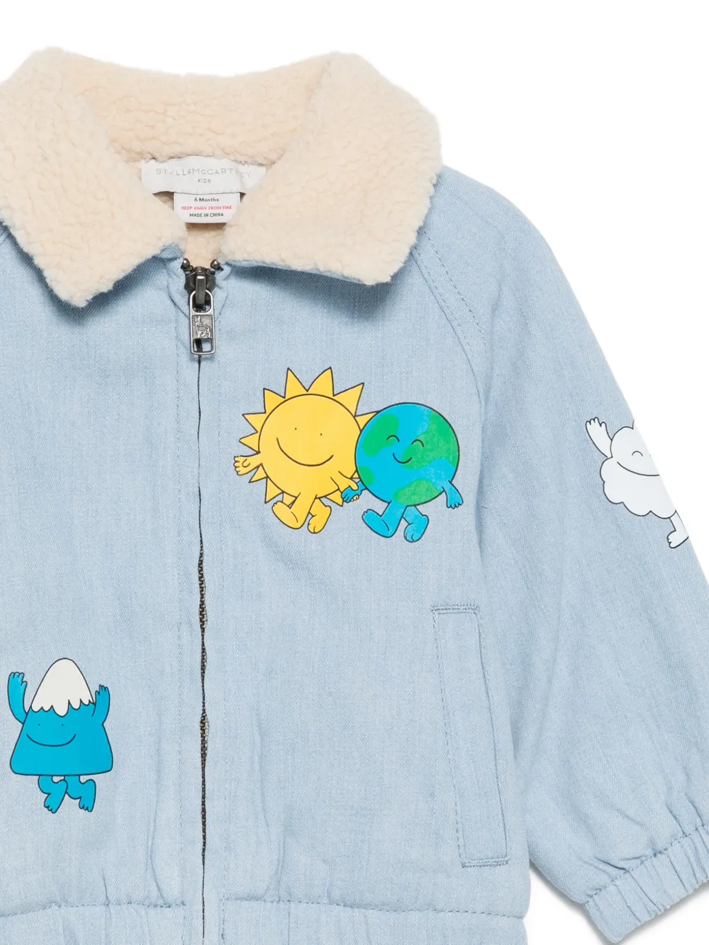 Stella Mccartney Kids Cartoon-patch Denim Jacket - Blue 