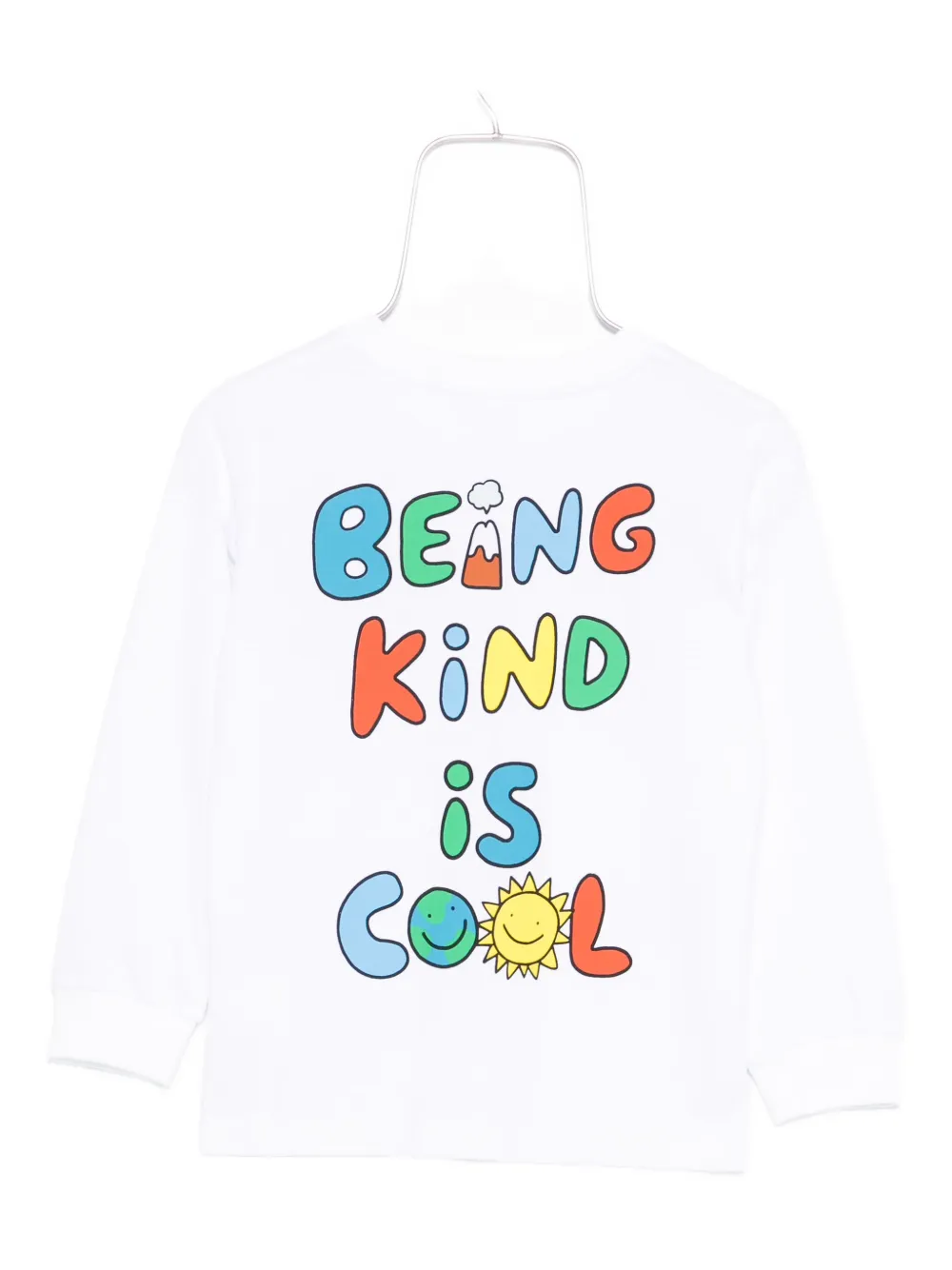 Stella McCartney Kids sun earth-print long-sleeve top Wit