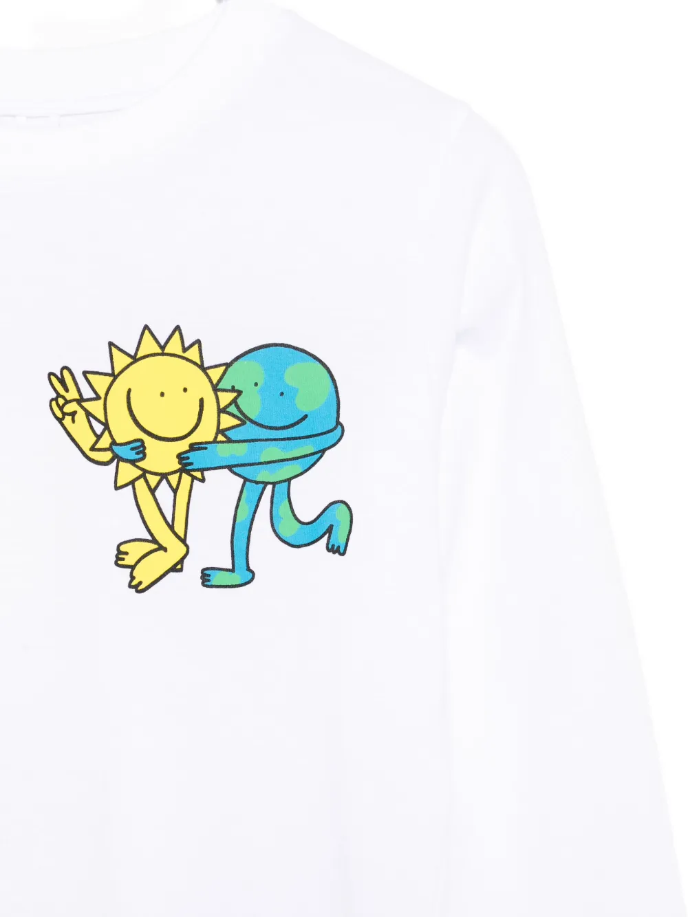 Stella McCartney Kids sun earth-print long-sleeve top Wit