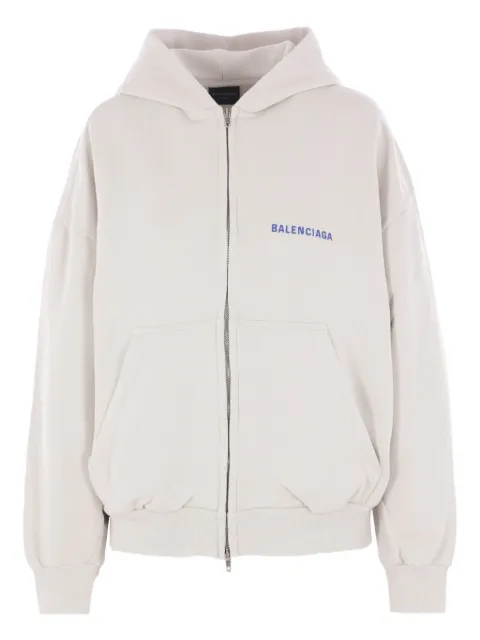 Balenciaga logo-print zip-up hoodie