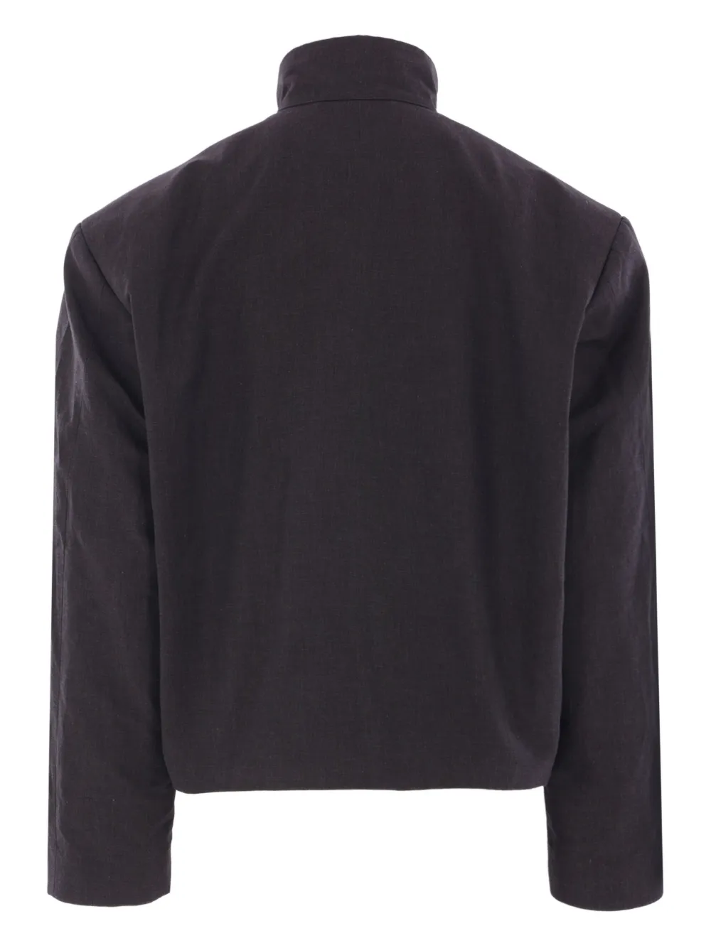 Balenciaga high-collar padded-shoulder jacket Zwart