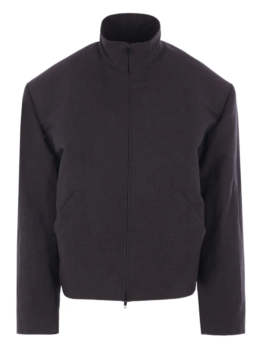 Balenciaga high-collar padded-shoulder jacket Zwart