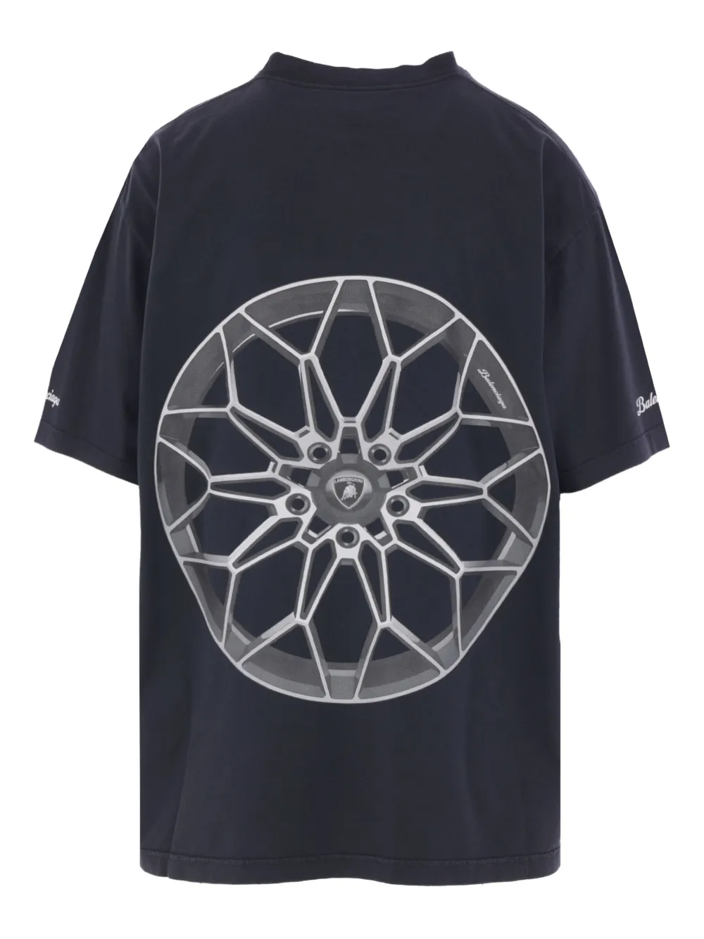 Balenciaga Lamborghini-print crew-neck T-shirt Zwart