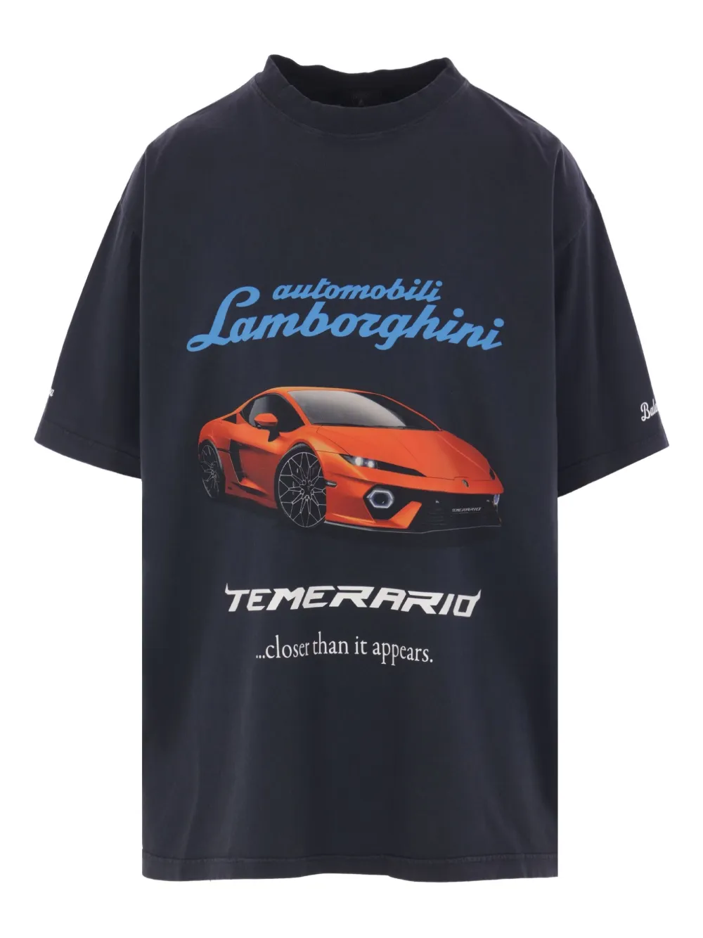 Balenciaga Lamborghini-print crew-neck T-shirt Zwart