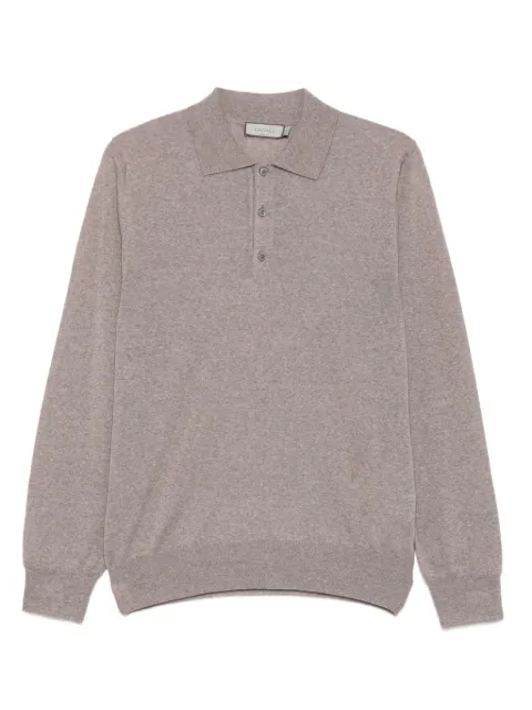 Canali knited long-sleeved polo shirt