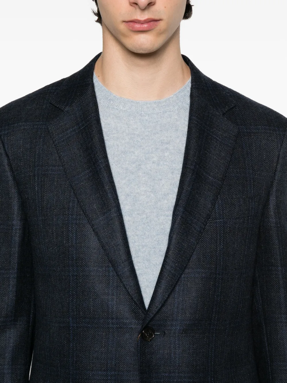 Canali Geruite blazer met twee knopen Blauw