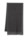 Canali shield-pattern fringed scarf - Grey