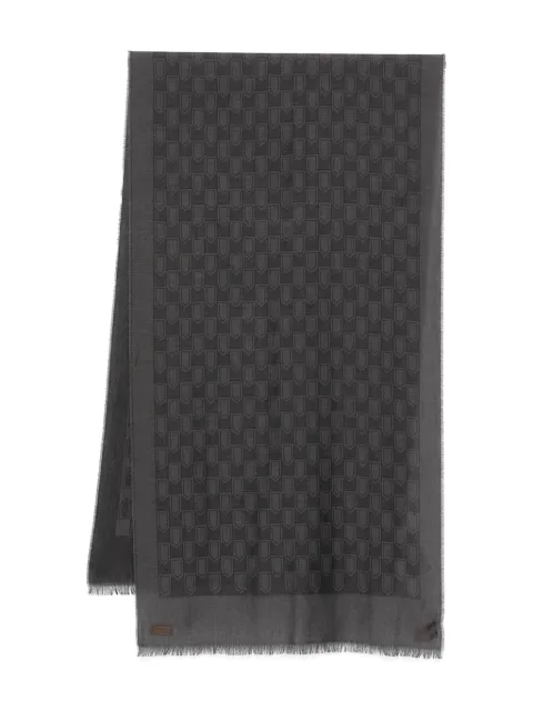 Canali shield-pattern fringed scarf