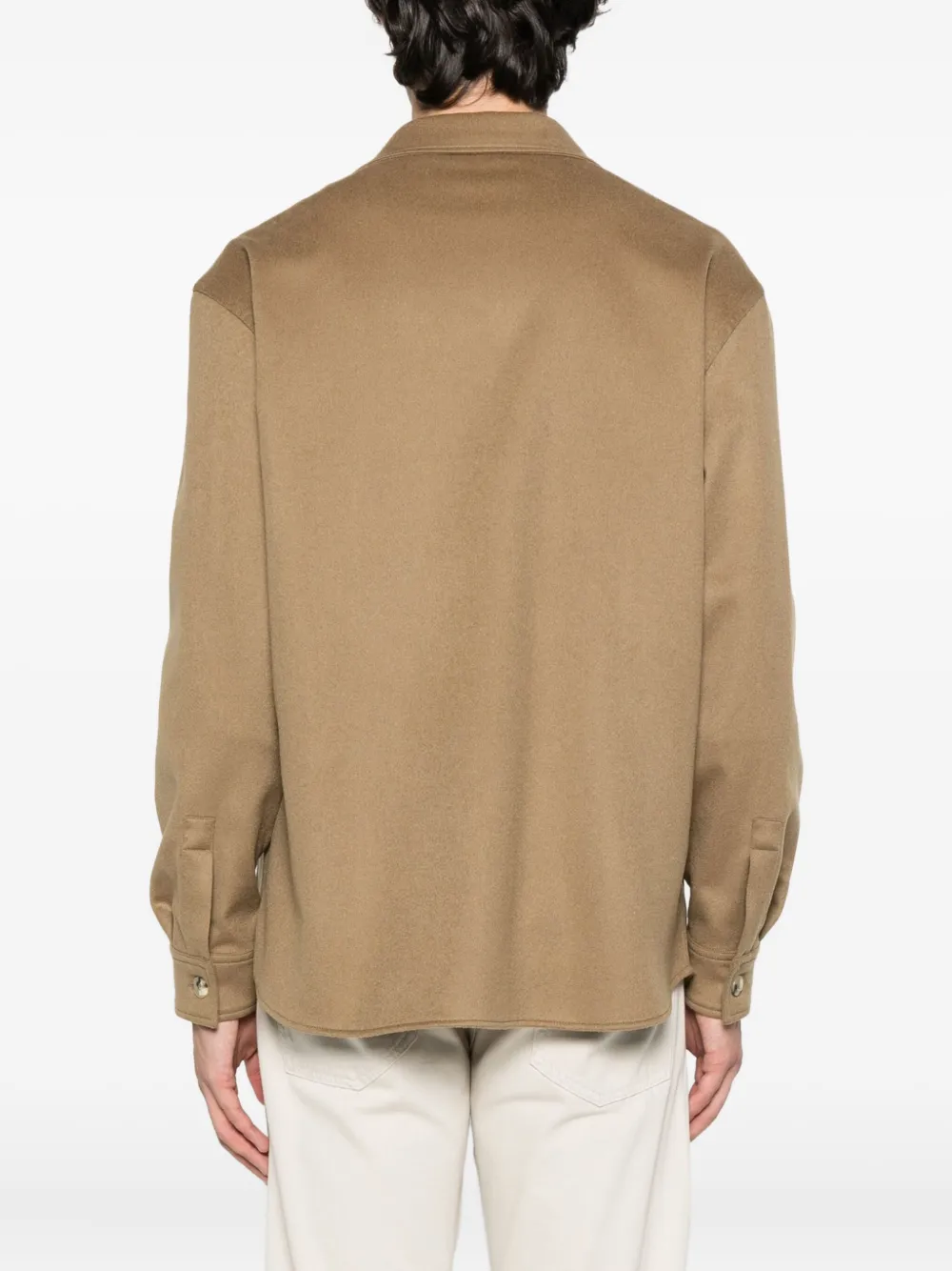 Canali Patch-pocket Buttoned Shirt Jacket In Brown