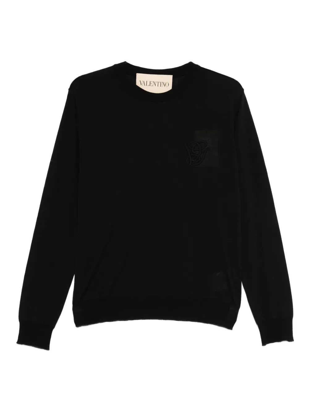 Valentino Garavani embroidered-logo T-shirt Zwart