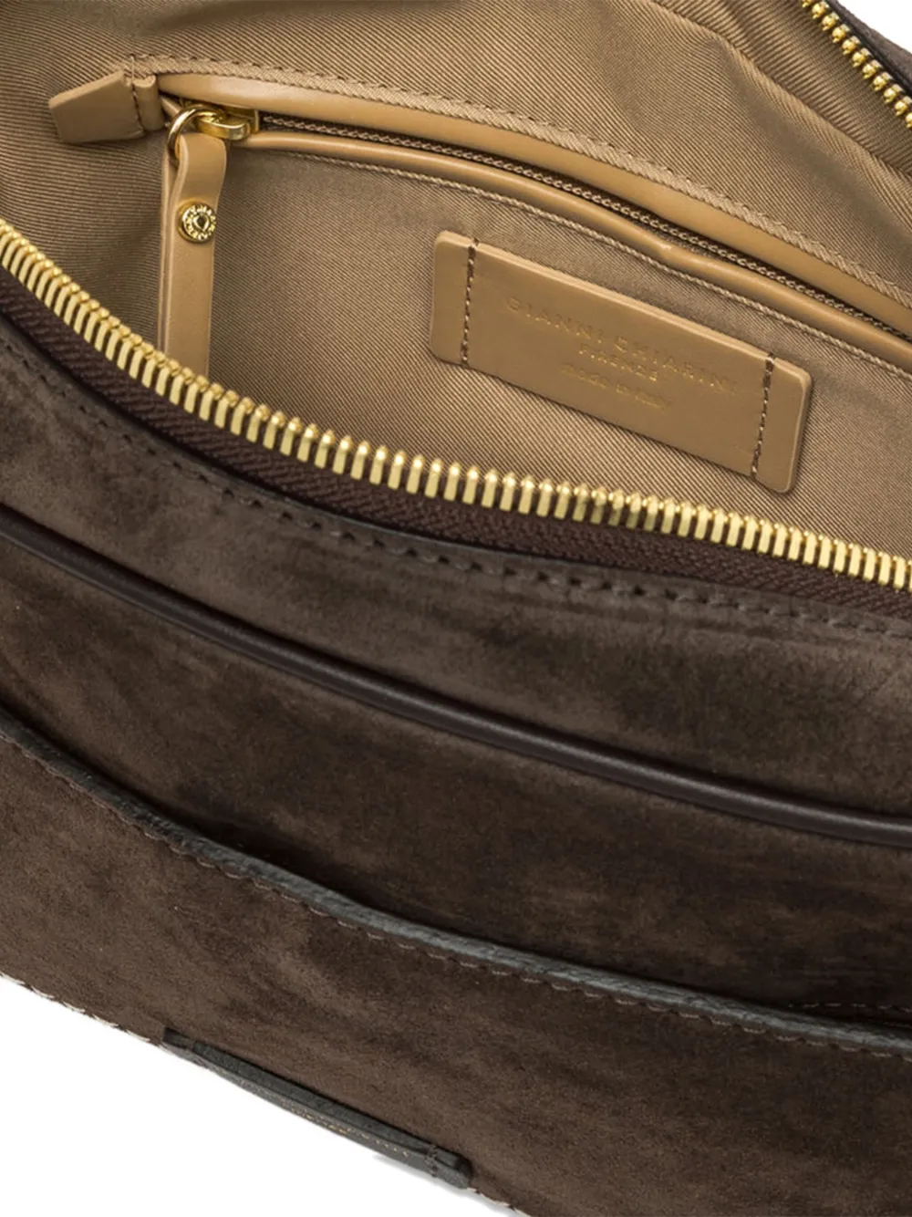GIANNI CHIARINI Nina suede cross body bag Bruin