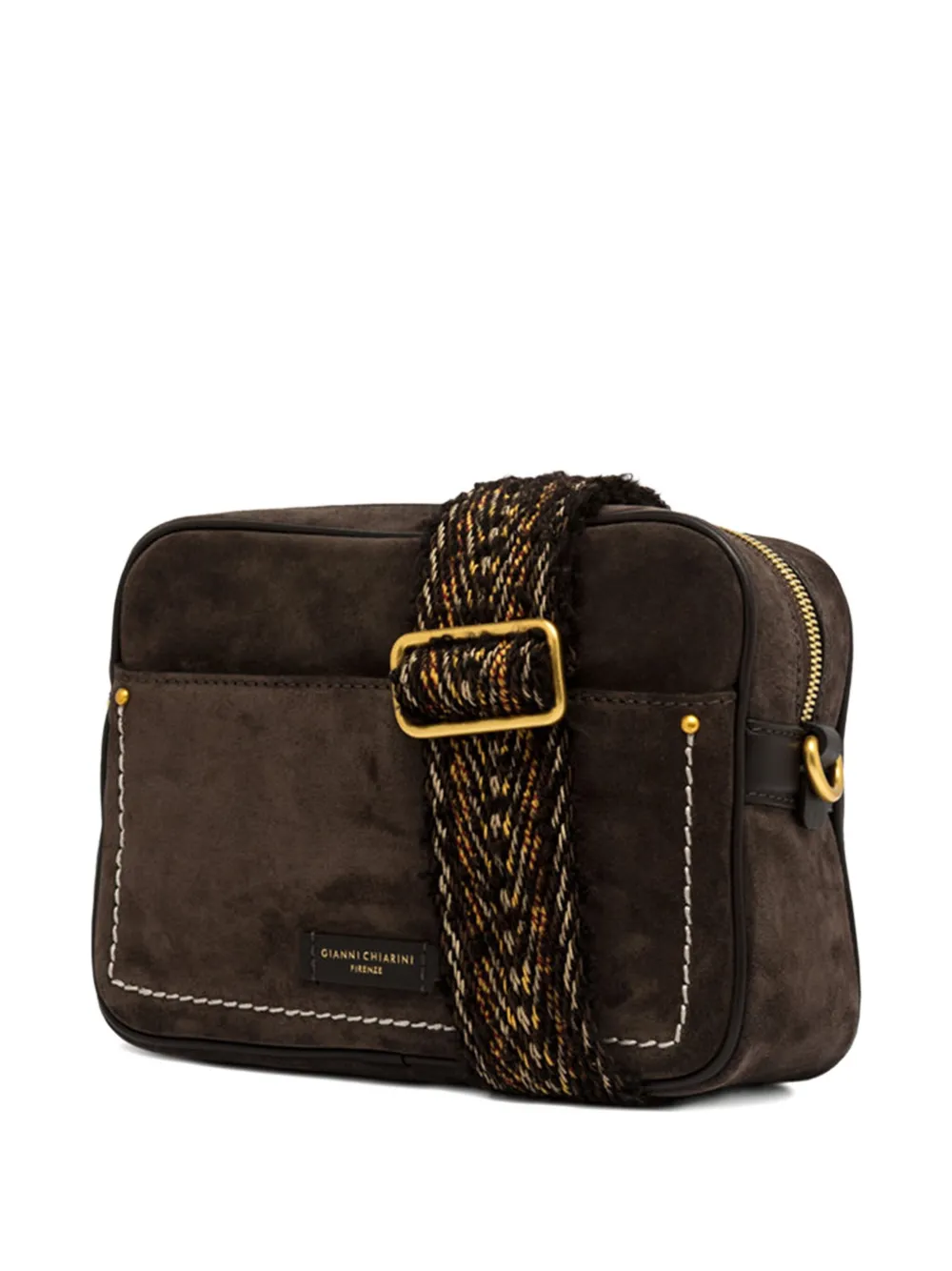 GIANNI CHIARINI Nina suede cross body bag Bruin