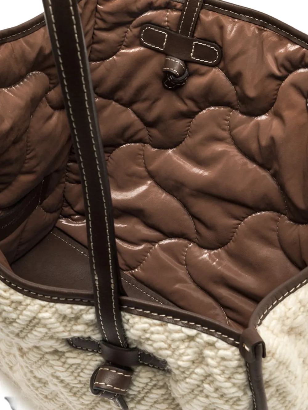 GIANNI CHIARINI Shopper met chevron streep Beige