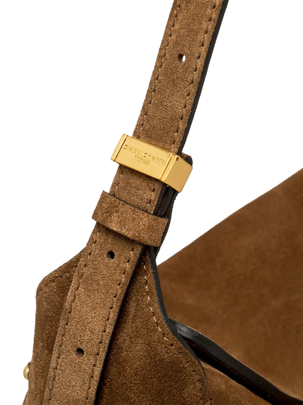 GIANNI CHIARINI Penelope suède schoudertas Bruin