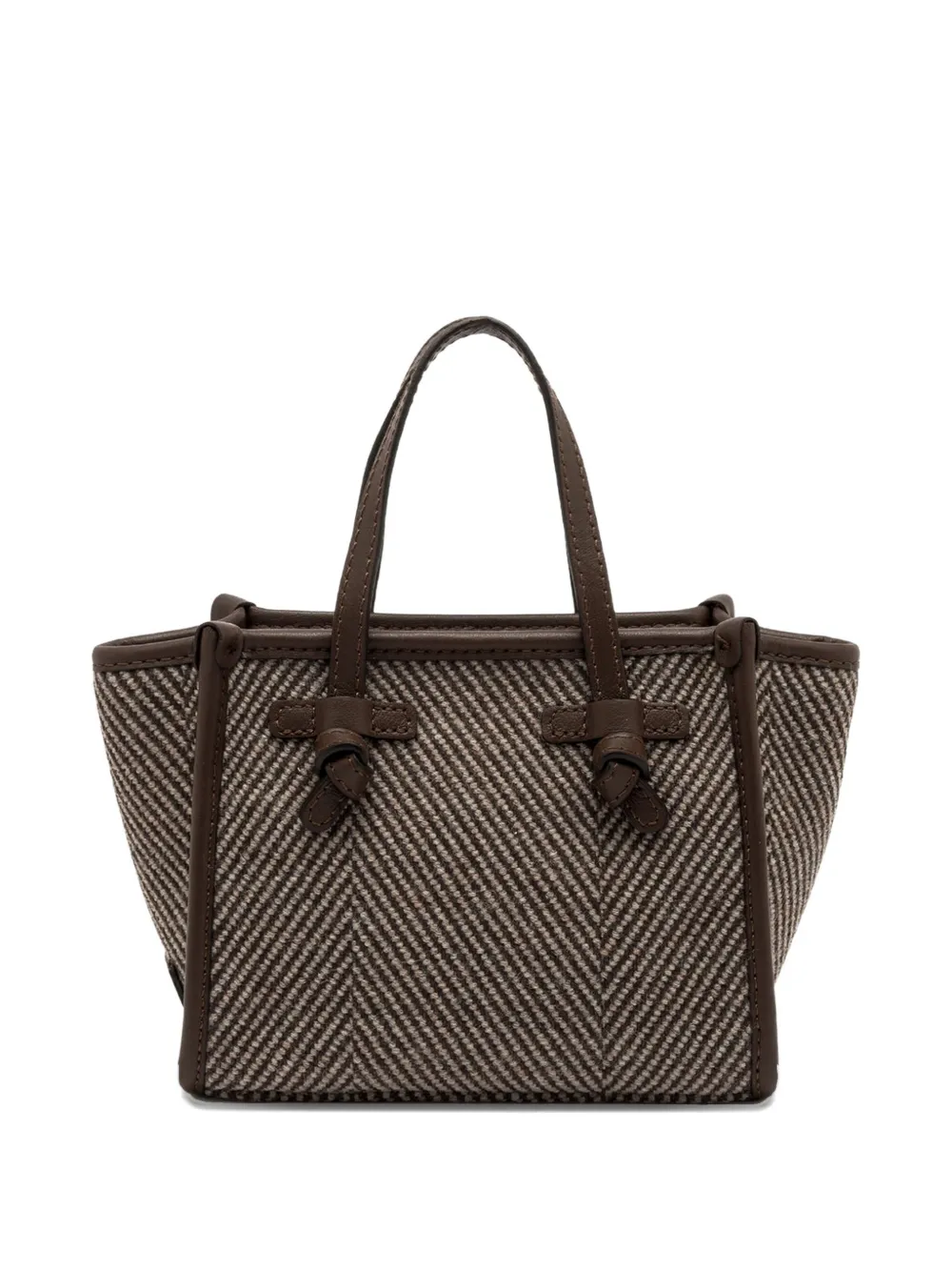 Gianni Chiarini Miss Marcella Herringbone-pattern Tote Bag In Brown
