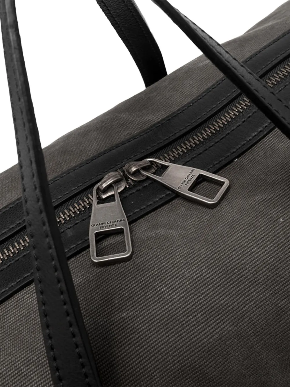 GIANNI CHIARINI Berlin canvas duffeltas met leren afwerking Grijs