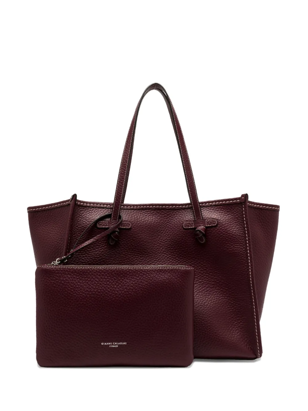 GIANNI CHIARINI knotted-detail leather tote bag Rood