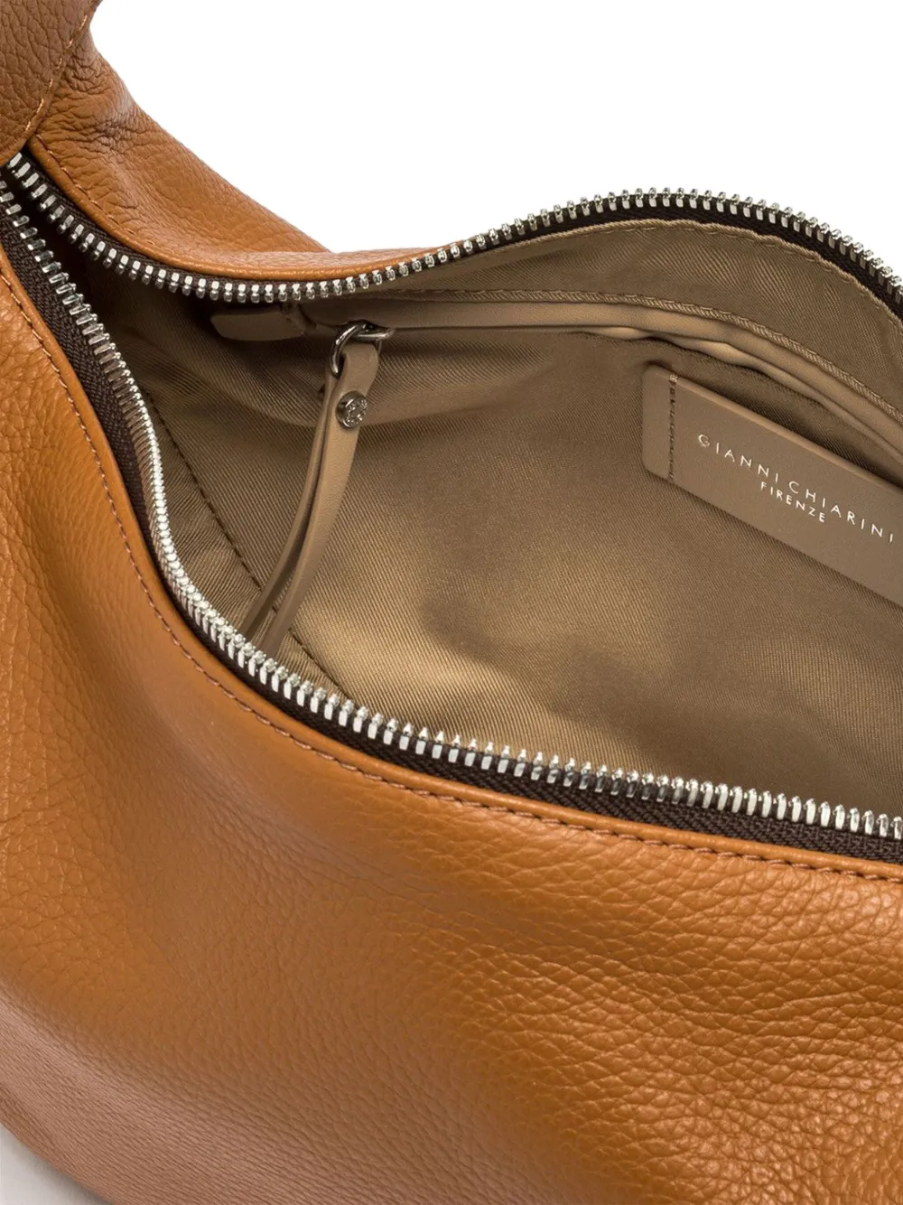Gianni Chiarini Small Crescent Buckle Shoulder Bag In Brown