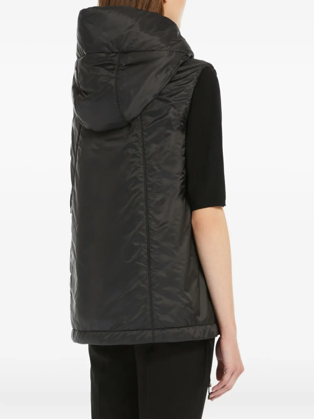 Max Mara hooded quilted gilet Zwart