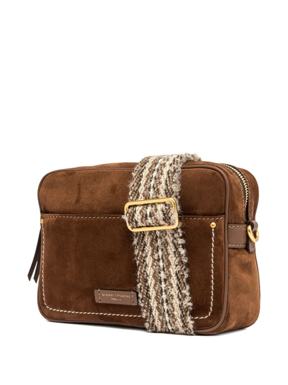 GIANNI CHIARINI Nina suède crossbodytas Bruin