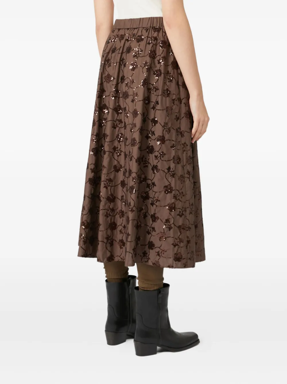 Weekend Max Mara sequinned cotton skirt Bruin