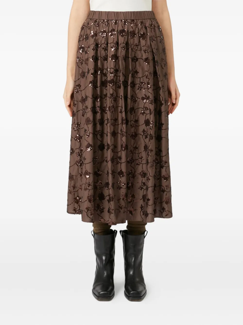 Weekend Max Mara sequinned cotton skirt Bruin