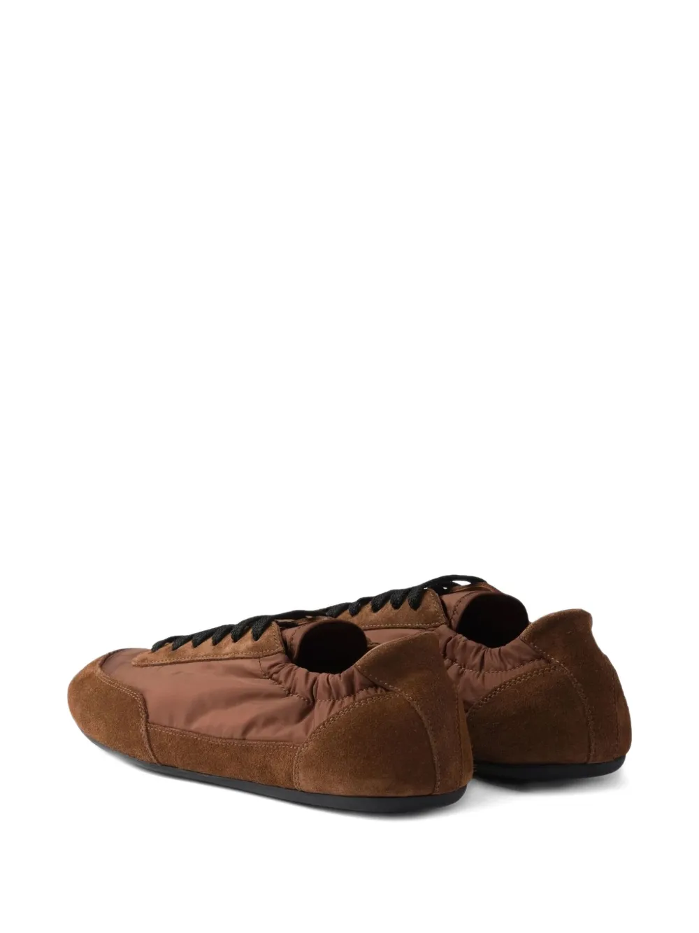 Prada Collapse sneakers met suède vlak Bruin