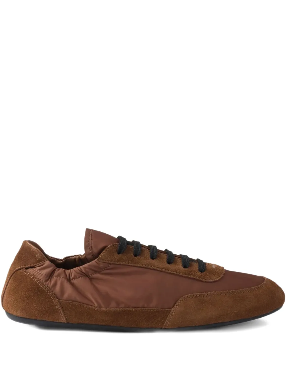 Prada Collapse suede-panel lace-up sneakers Bruin