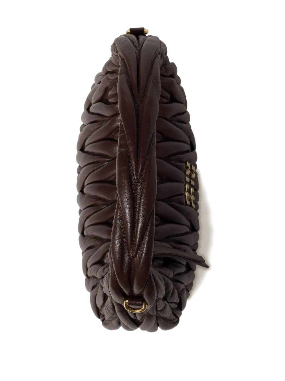 Miu Wander matelassé leather cross body bag Bruin