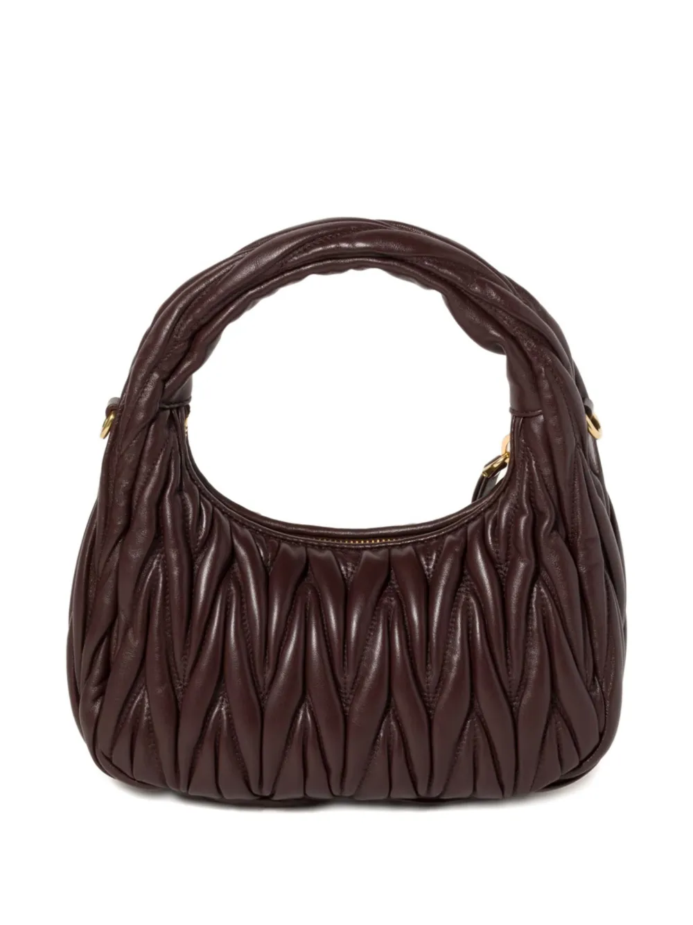 Miu Wander matelassé leather cross body bag Bruin