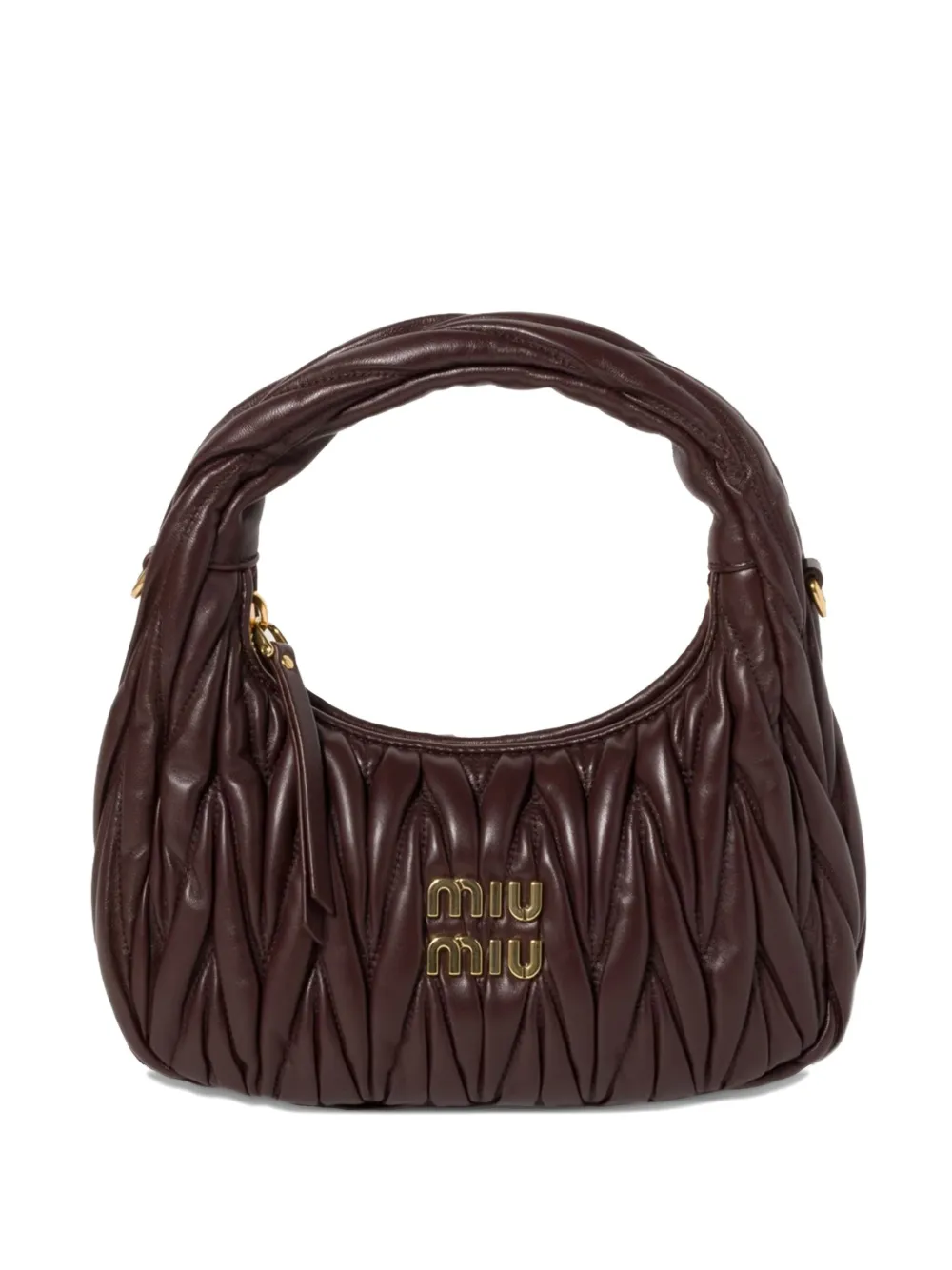 Miu Wander matelassé leather cross body bag Bruin