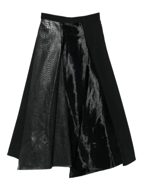 Junya Watanabe snakeskin-velvet panel skirt