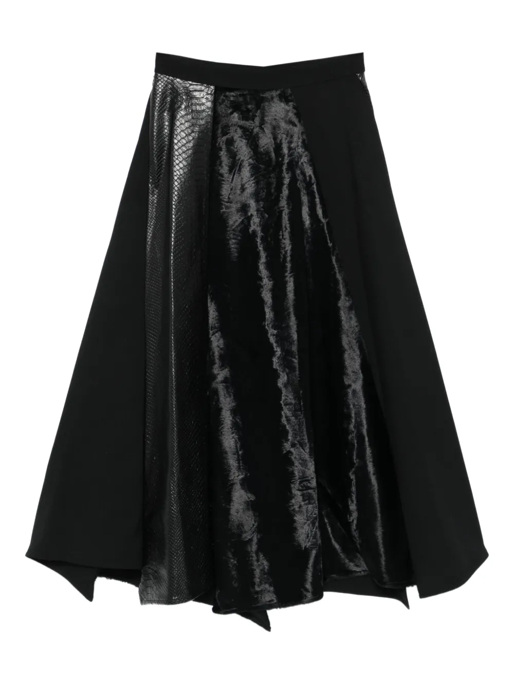 Junya Watanabe snakeskin-velvet panel skirt | A-Line Skirts | Image 2