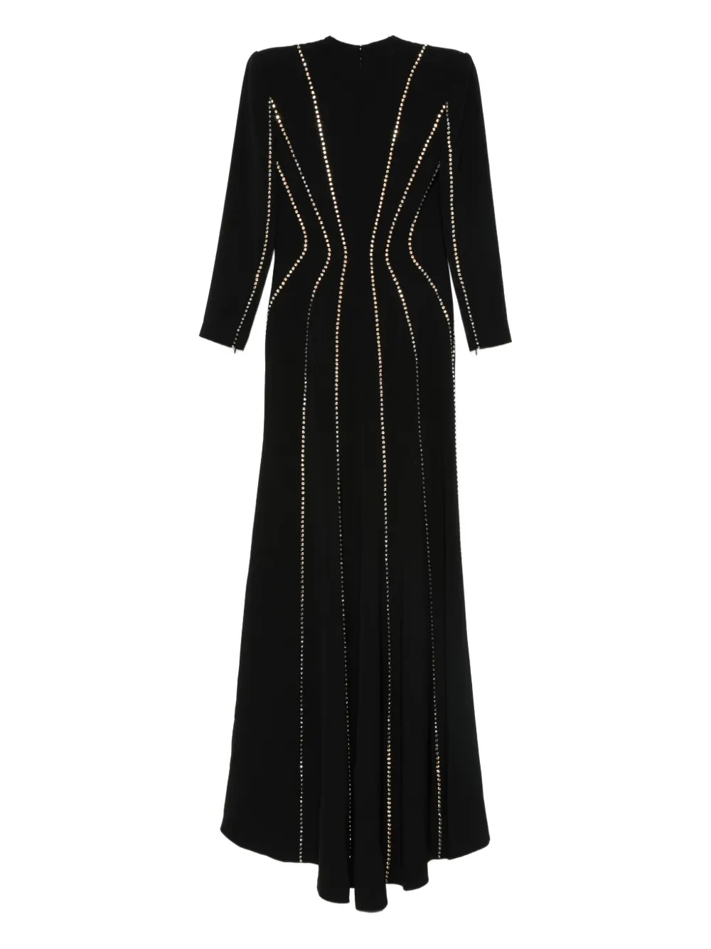 Jenny Packham Maxi-jurk verfraaid met kristallen en V-hals - Zwart