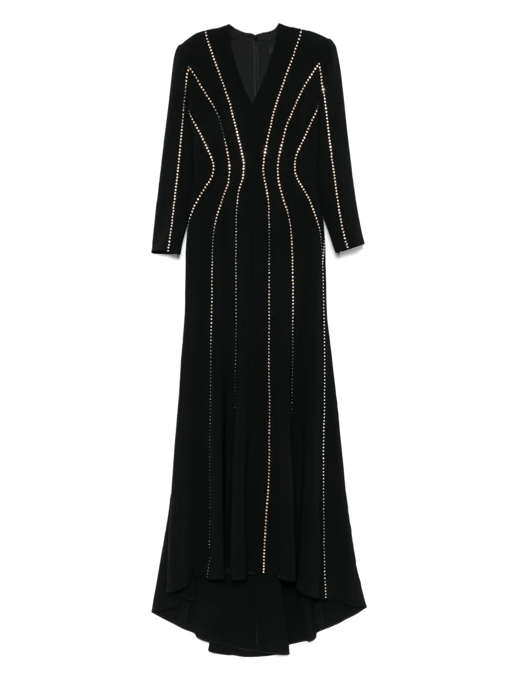 crystal-embellishment V-neck maxi dress