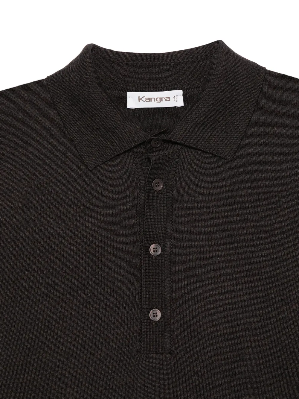 Kangra Poloshirt met lange mouwen Bruin