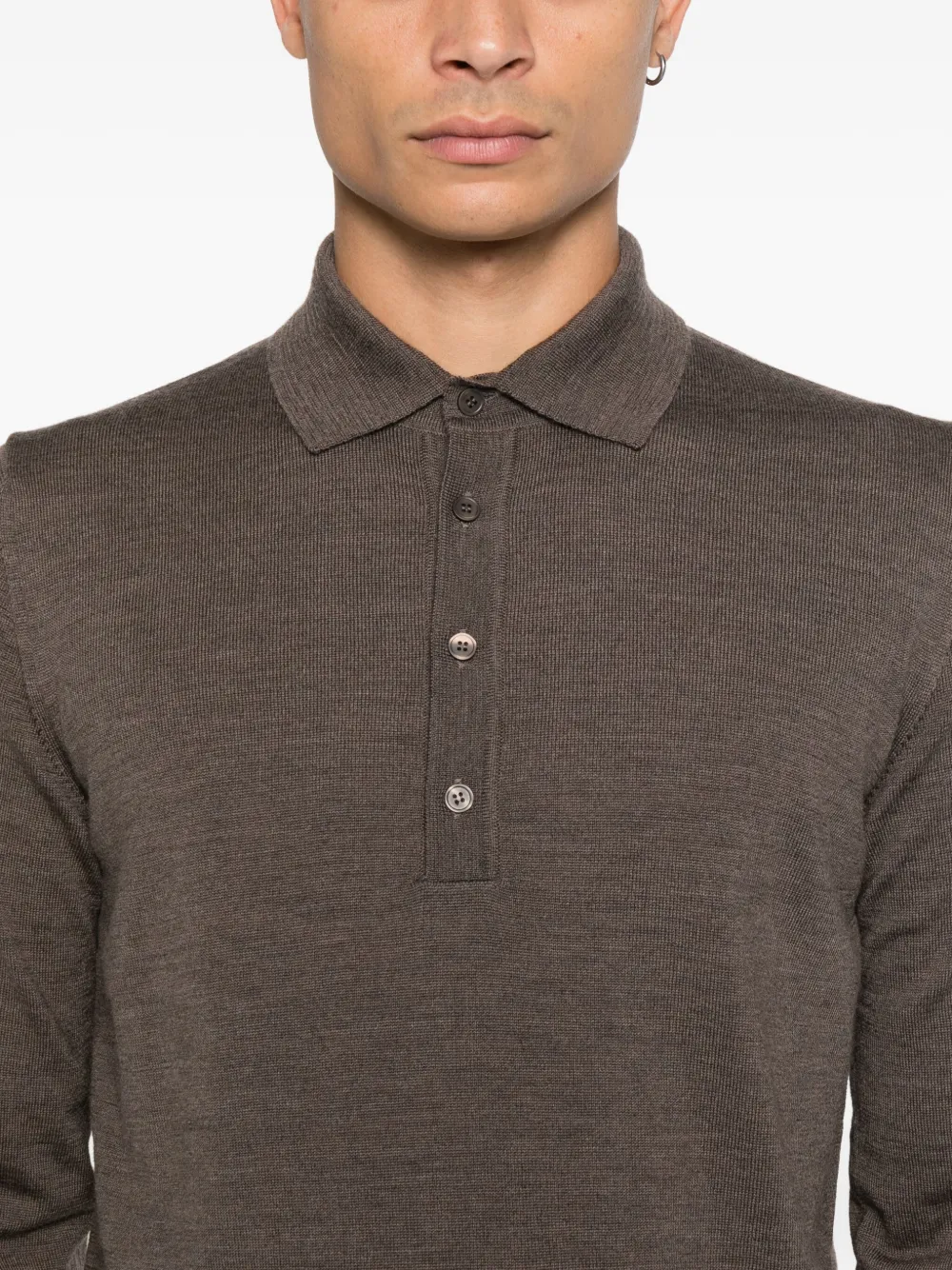 Kangra Poloshirt met knopen Bruin